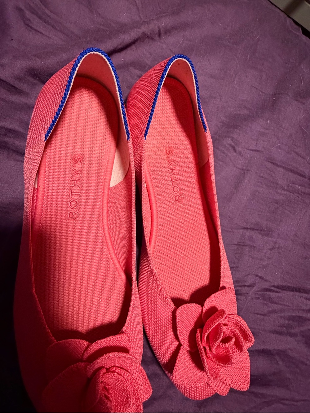 Rothy's Coral Knit Floral Appliqué Flats - Picture 4 of 7